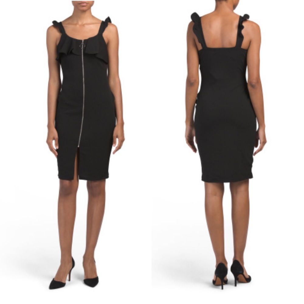 Zip front mini dress